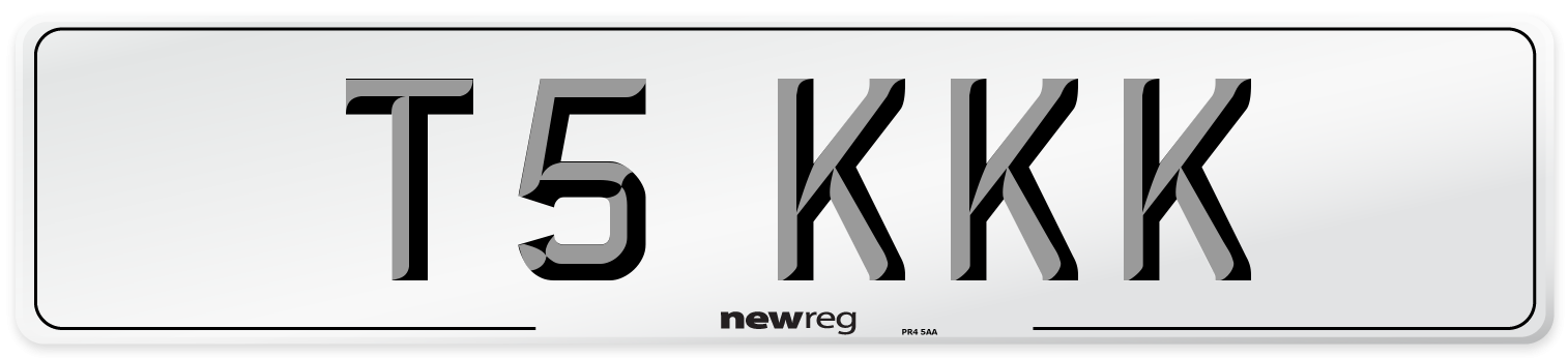 T5 KKK Number Plate from New Reg